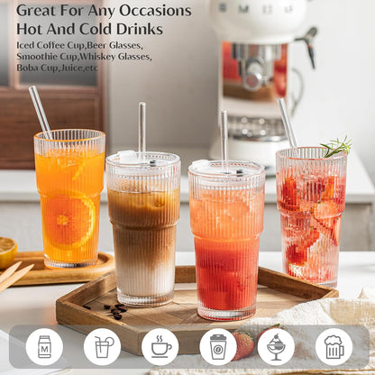 20 oz Ribbed Glass Tumblers by Severa