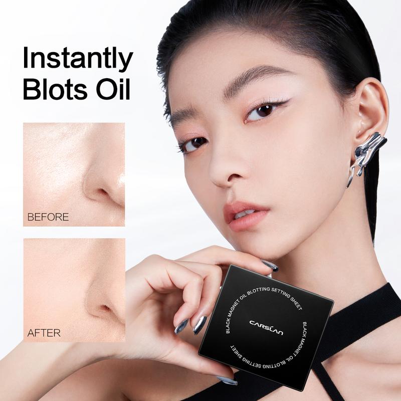 Black 2 in 1 Magnet Oil Blotting Setting Sheet