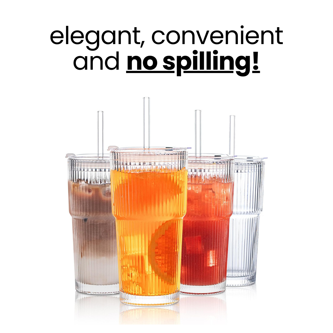20 oz Ribbed Glass Tumblers by Severa