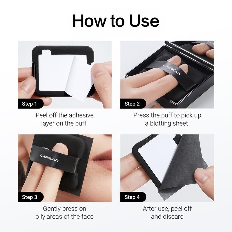Black 2 in 1 Magnet Oil Blotting Setting Sheet