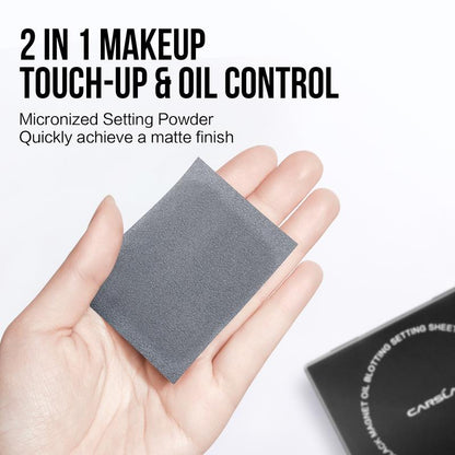 Black 2 in 1 Magnet Oil Blotting Setting Sheet
